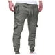 thumbnail image 1 of Pantalones largos para hombre con cordón, cintura elástica, múltiples bolsillos, pantalones casuales para hombre, 1 of 2