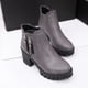 thumbnail image 5 of NECHOLOGY Botas Mujer Adulto Femenino Zapatos Botines mujer Roman Chunky Fashion Shoes Tacones Botas de cuero Tobillo Casual para mujer Botas para mujer (Grey, 7.5), 5 of 6