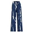 thumbnail image 6 of Aboser Wide Leg Pants for Women Trendy Printing Sweatpants Baggy Casual High Waisted Track Pants Comfort Soft Long Trousers with Pockets, 6 of 6