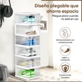 thumbnail image 2 of Zapatera Organizador Plegable y Vertical  6 Cajas Acrílicas Transparentes de Almacenamiento (25.5×20×34.5 cm por caja), Ideal para Guardar Zapatos, Tenis y Zapatillas, 2 of 7