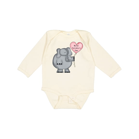 Inktastic My First Valentine's Day Boys or Girls Long Sleeve Baby Bodysuit