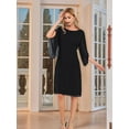 thumbnail image 2 of Womens Chiffon Dresses Flutter Sleeve Party Wedding Cocktail Dress Black XL, 2 of 5