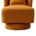thumbnail image 4 of Swivel Accent Chair, Modern Boucle Upholstered Lounge Leisure Chair with Metal Base and Pillow, 360 Degree Armless Club Chair Comfy Single Sofa Chair for Living Room Bedroom Apartment, Camel, 4 of 7