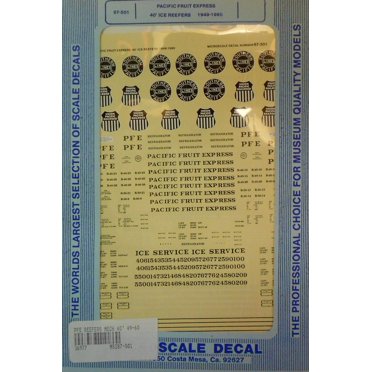 Microscale HO Decal 87-1356 - Southern Pacific Fruit Express White 57' Reefers