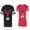Men Black / Women Red, variant on King Queen Eagle Colorful Matching Couple Cotton Jerseys (Men Black / Women Black) (Men S / Women S)