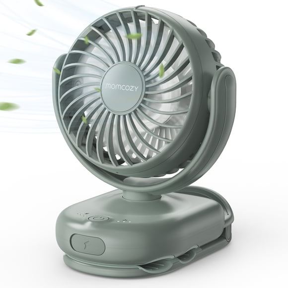 Momcozy Portable Clip Mini Fan for Infants & Toddlers, 4-Speed Rechargeable, Lightweight 0.26 lb, 360° Rotatable Cooling Fan for Stroller