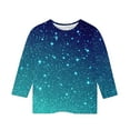 thumbnail image 4 of lcziwo 2025 Mode d'Automne Hauts à Manches 3/4 pour Filles Blouses Imprimées Scintillantes Chemises Habillées Amples Décontractées Tunique à Col Rond Multicolore Offres du Jour Éclair d'Aujourd'hui, 4 of 6