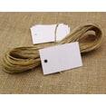 thumbnail image 1 of 100 Pcs Rectangle Shape Blank Gift Tags Wedding Favor Paper Hang Tag with Free Natural Jute Twine, 1 of 1