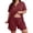 Wine, variant on Domzest Womens Plus Size Short Pajama Sets V Neck Button Up Top & Drawstring Elastic Waist Shorts with Pockets 2026 Summer Loose Fit Sleepwear Sets Wine L