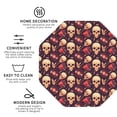 thumbnail image 3 of Lsque cool rock Skull record Pattern 4" Drink Coasters Set of 4, PVC Leather Absorbent Coasters, Table Coaster Set Decorative Coffee Cup Coasters Housewarming Gift -Octagon, 3 of 6
