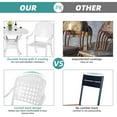 thumbnail image 4 of MEETWARM 3 Piece Patio Bistro Set, Outdoor All-Weather Cast Aluminum Dining Furniture Set Includes 2 Chairs and a 31” Round Table with Umbrella Hole for Garden Deck, White, 4 of 8