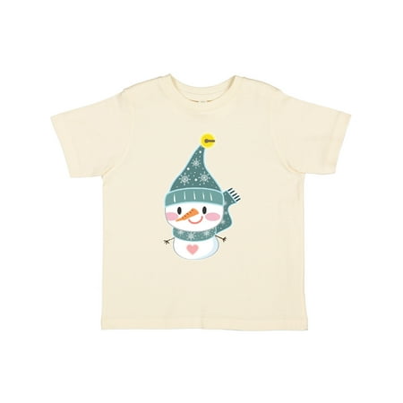 

Inktastic Cute Christmas Snowman in Blue Hat and Scarf Gift Toddler Boy or Toddler Girl T-Shirt