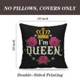 thumbnail image 2 of LALILO Throw Pillow Covers Colorful Im Queen With Crown And Queen Girly Cushion Cover 18" x 18", 2 Pack, 2 of 6