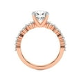thumbnail image 3 of IGI Certified 1 Carat Round Shape Lab Grown Diamond Engagement Ring | 14K Rose Gold | Edna Side Stone Diamond Ring | FG-VS1-VS2 Quality Friendly Diamonds, 3 of 7