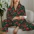thumbnail image 6 of Pofeuu Ladybugs In Love Print Womens Pajamas Set Long Sleeve Sleepwear Button Down Nightwear Soft Pj Lounge Sets Button Down Pajamas Women-X-Large, 6 of 7