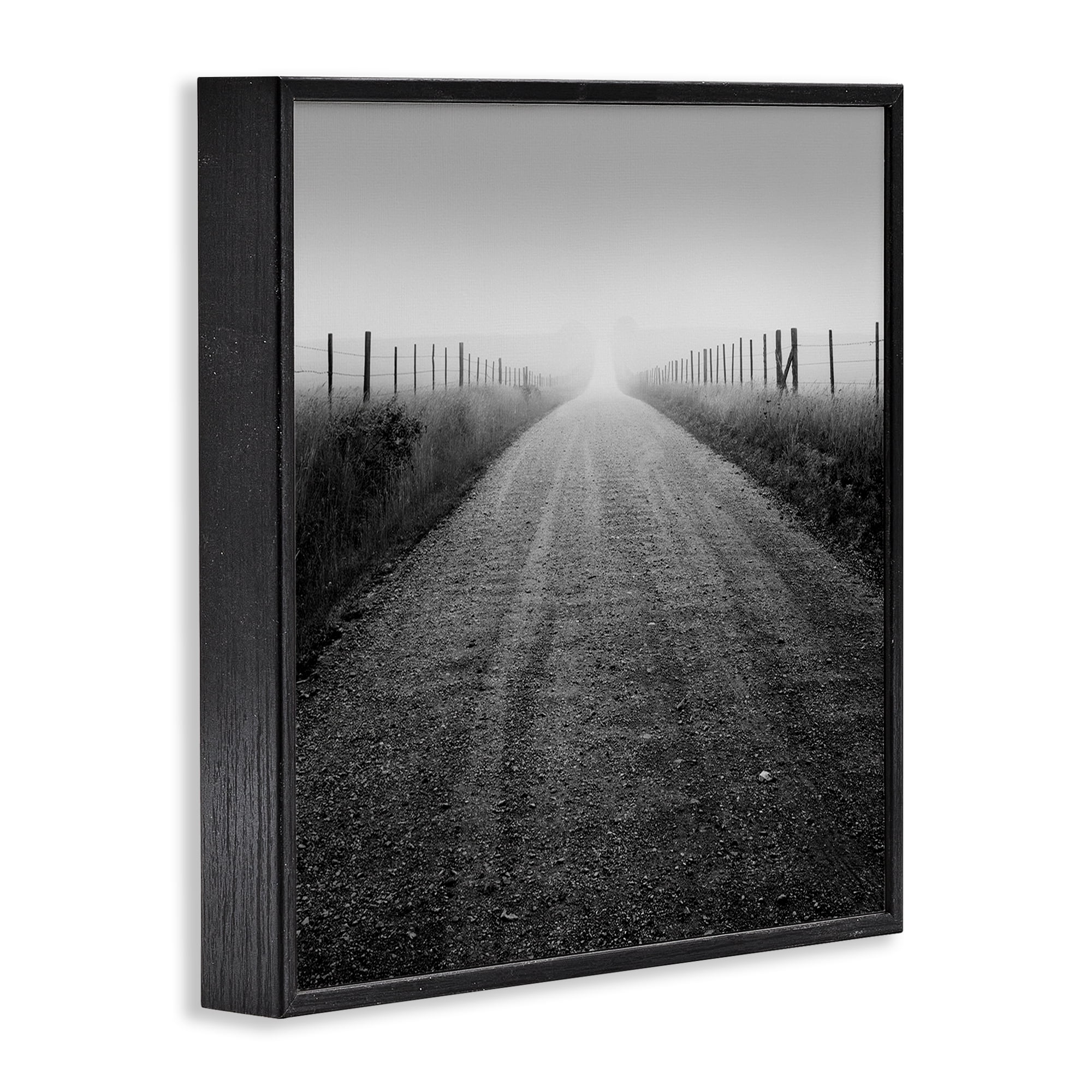 Stupell Industries Country Road in Morning Mist Black Framed Giclee Art, design by Chip Forelli