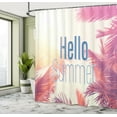 thumbnail image 4 of Ambesonne Hello Sunshine Shower Curtain, Summer Saying Print, 69"Wx75"L, Pale Fuchsia Cream White, 4 of 4