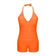 thumbnail image 3 of Swim Top for Women Plus Size with Built-In Bralette, Adjustable Strappy Halter and High-Waisted Swim Bottoms, Two-Piece Swimsuit Set for Beach and Pool, 3 of 8