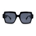 thumbnail image 2 of Womens Oversized Glitter Squared Rectangular Butterfly Plastic Sunglasses All Black, 2 of 4