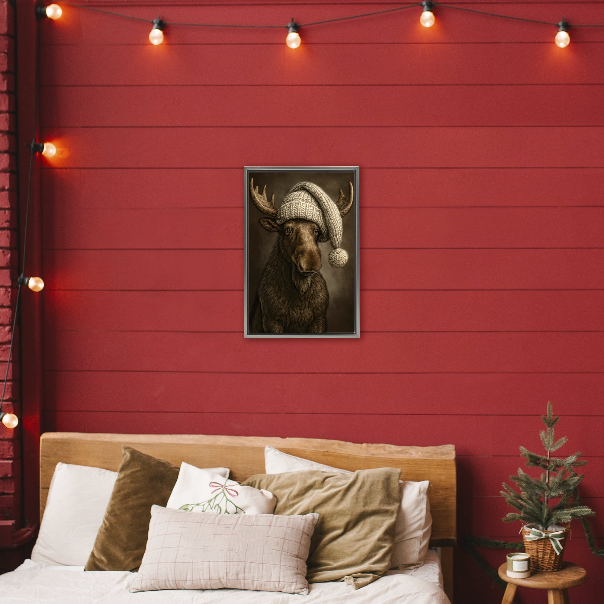 Stupell Industries Northwood Gentle Giant Gray Framed Floater Canvas Wall Art, design by Kelley Parker