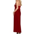 thumbnail image 3 of DYMADE Women Super Long Slim Lace Sexy Solid Color Sling Nightdress, 3 of 4