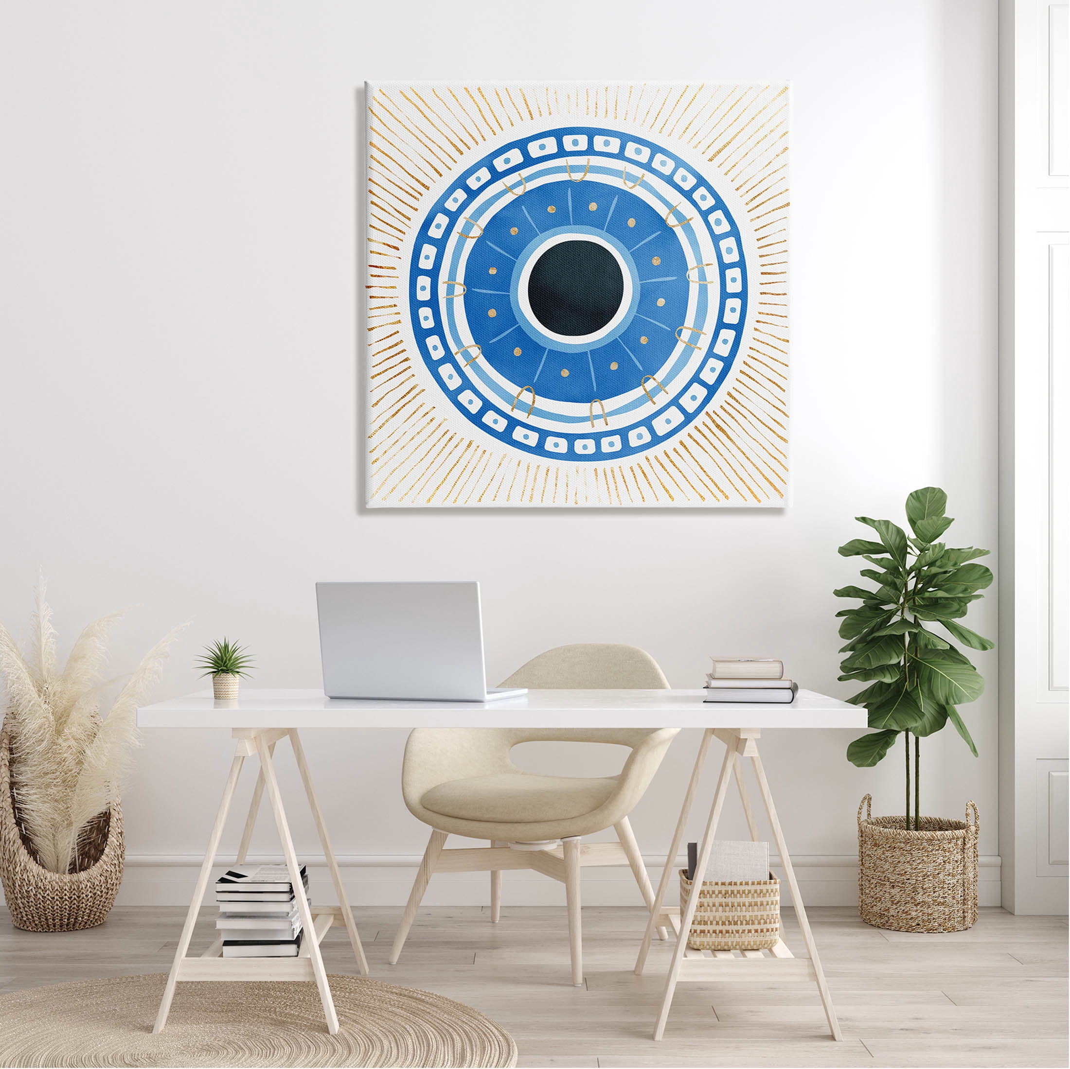 Stupell Industries Patterned Evil Eye Mati Symbol Graphic Art Gallery Wrapped Canvas Print Wall Art, Design by Ziwei Li