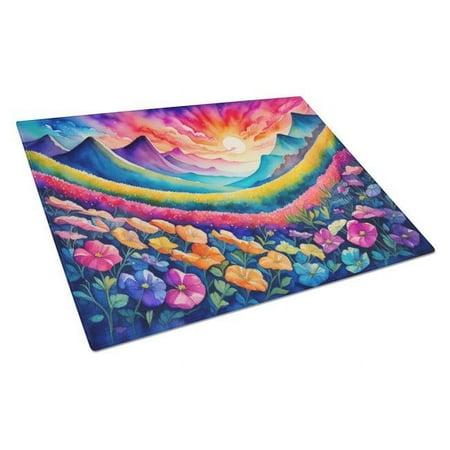 

Carolines Treasures DAC1453LCB 15 x 12 in. Unisex Petunias in Color Glass Cutting Board - Large