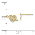 thumbnail image 3 of FB Jewels 14K Yellow Gold Diamond-Cut Heart with Arrow Post Earrings, 3 of 3