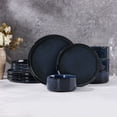 thumbnail image 3 of Vesteel Dinnerware Set for 4, 12-Piece Premium Stoneware Ribbed Dishes with Reactive Glaze, Chip & Scratch Resistant Plates and Bowls Set for Home Restaurant, Microwave Safe - Starry Blue, 3 of 9
