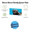 thumbnail image 2 of Honey Badger Face Blue Background Metal Novelty License Plate, 2 of 7