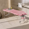 thumbnail image 4 of Alden Design 3 Section Adjustable and Foldable Aluminum Massage Table, 84" x 30", Pink, 4 of 11