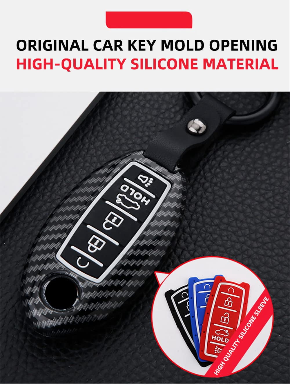 5 Buttons Key Holder Fit for Nissan Smart Remote Key Fob Cover Case Fit for Infiniti ompatible with Nissan Altima Maxima Murano Pathfinder Rogue Armada /Fit for Infiniti EX35, FX35, FX37, FX50, G25,