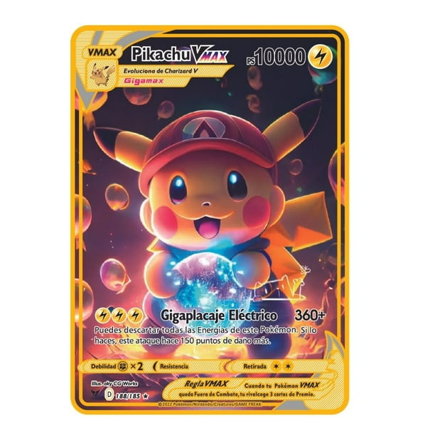 2025 Arceus-tarjeta de monstruo de bolsillo Vmax Gx, carta de Pokémon de metal y hierro español, regalo para niños, colección de juegos, , nuevo, 10000