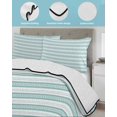 thumbnail image 4 of Boho Turquoise Stripe Twin XL Size Down Alternative Comforter,Lightweight Comforter Quilt Bedding Set with Pillow Shams Abstract Geometric White Minimalist Bed Comforter Duvet Insert 68"x98", 4 of 7