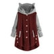 thumbnail image 1 of Abrigo con botones para mujer, Tops de retazos, jersey con capucha, suéter suelto, blusa de talla grande Fridja ghj987+1846, 1 of 5