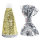 thumbnail image 1 of Conjunto de sombrero de cono y collar de pajarita para fiesta de cumpleaños de mascotas con diadema ajustable y adorno de pompones., 1 of 5