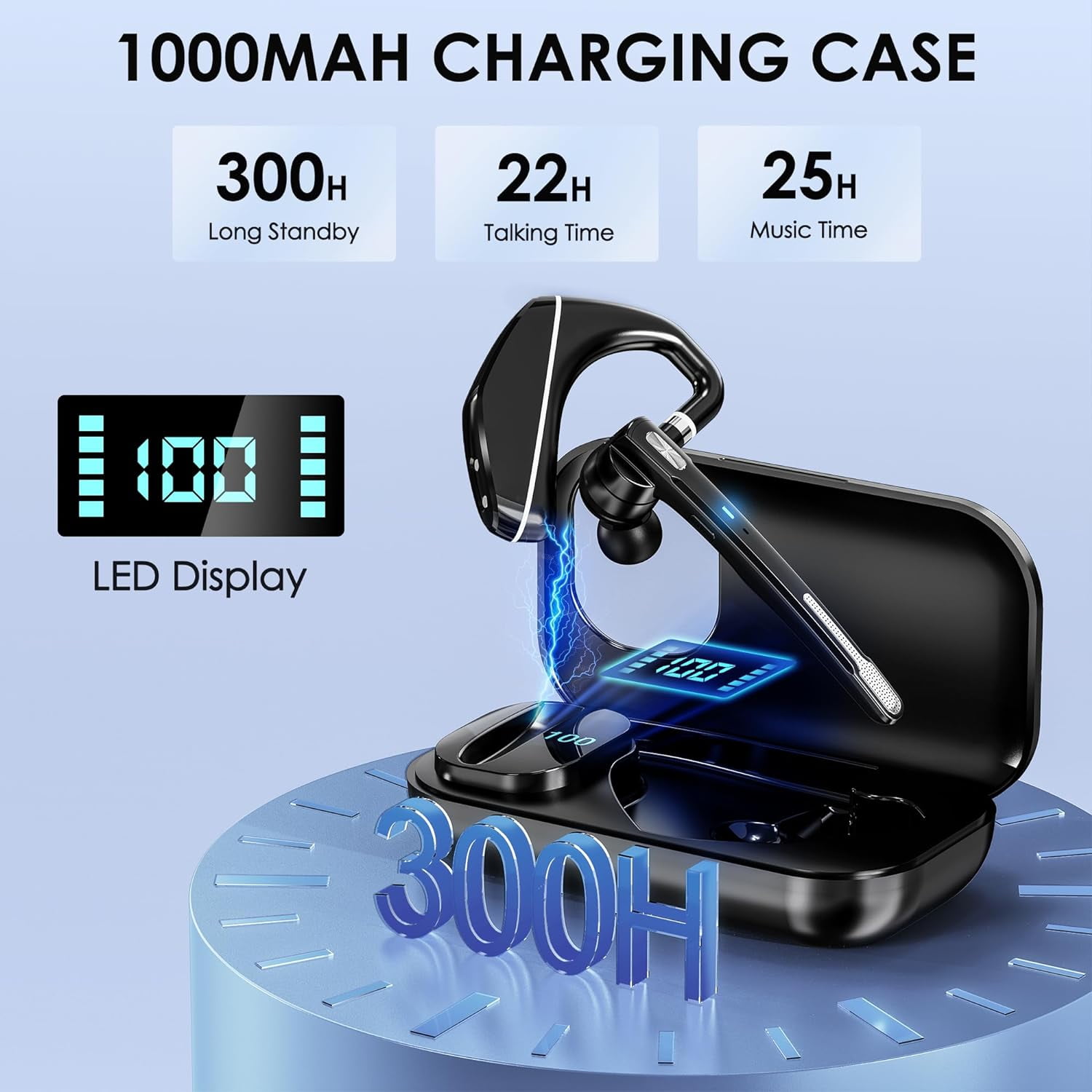 Wireless Earbuds, V5.3 Bluetooth Ear buds 48H Playtime LED Battery Display Wireless Headphones HiFi Stereo Deep Bass ＆ HD Calling Bluetooth Earphones