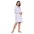 thumbnail image 3 of Casual Nights Women's Printed Long Sleeve Nightgown - Purple Green, 3 of 5