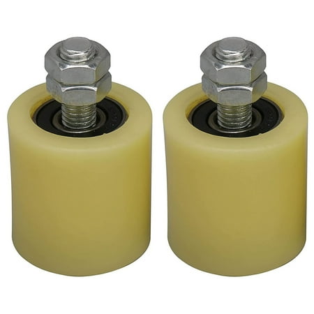 

Slide Gate Guide Roller 2PCS 48X50mm Yellow Silver Nylon Steel Flat Roller Guiding Wheel 6201 M12 Screw for Electric Door Sliding Gate
