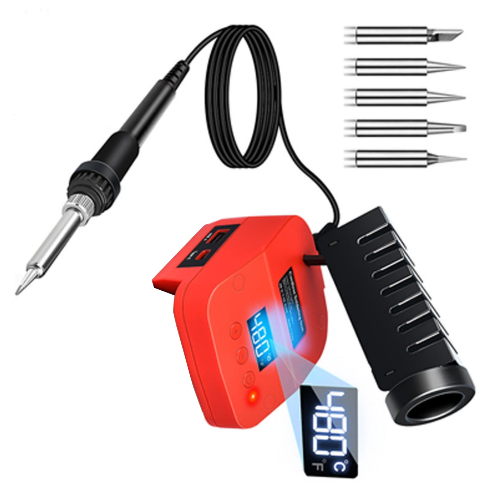 High Power 60W Cordless Soldering Iron Portable Design LED Indicators ABS Metal Construction Fit for Welding Electronics