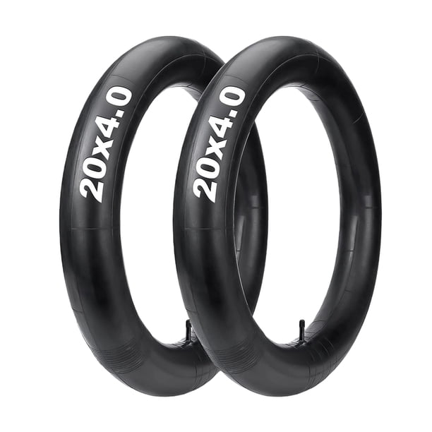 Paquete de 2 Cámaras Aire para Neumáticos Anchos 20x4.0 con Válvula Schrader, Bicicleta Caucho Butílico Accesorios Bicicletas Eléctricas