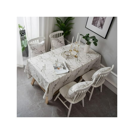 

Tablecloth table cover marble pattern Nordic light luxury rectangular tablecloth dustproof imitation cotton linen simple modern outdoor picnic indoor