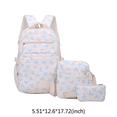 thumbnail image 2 of Bow Print Backpack, Aesthetic School Backpack Set Include Shoulder Bag&Storage Bag, Spacious Laptop Backpack for Outdoor Travel, Blue, 2 of 9