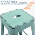 thumbnail image 6 of 24 Inch Metal Bar Stools Set of 2, Stackable Backless Industrial Stools for Indoor Outdoor Kitchen Dining Patio Garden Classroom (Distressed Mint Green), 6 of 10