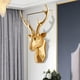 thumbnail image 5 of Cabeza de ciervo decorativa en 3D - Elegante escultura de pared con cabeza de animal - Estilo rústico Oro, 5 of 9