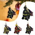 thumbnail image 3 of TOPRenddon Firefighter Gifts for Men,Car Rear View Mirror Pendant Hanging Ornament Auto Interior Decoration,American Christmas Decorations with Double-Sided Acrylic Pendant for Christmas Firefighters, 3 of 4