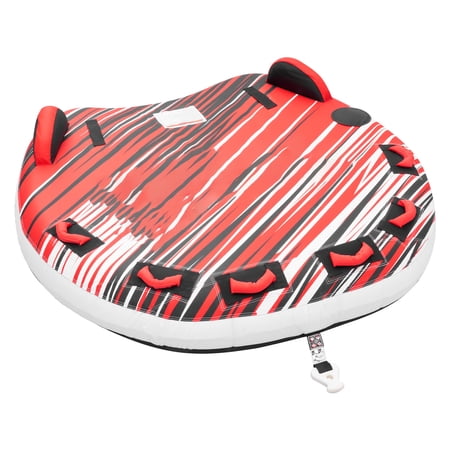 KFFKFF Towable Tube for Boating 3-Person Inflatable Water Tube 510 lbs Capacity Durable Nylon Cover Padded Handles Safety Valve and Stabilizing Fins