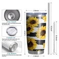 thumbnail image 6 of 20oz Tumbler with Lid and Straw Stainless Sunflowers Steel Vacuum Insulated Water Coffee Tumbler Cup, Double Wall Vacuum Insulated Travel Mug Reusable Tumblers for Ice Drinks, Hot Beverage, 6 of 7