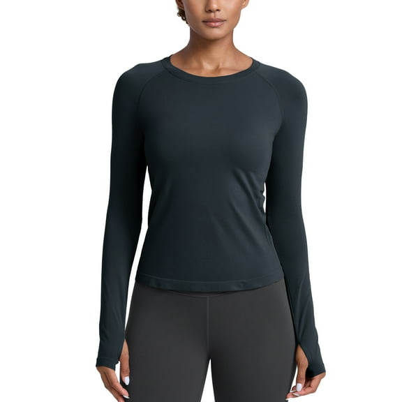 CRZ YOGA Seamless Long Sleeve Shirts for Women Workout Athletic Running Yoga Tops