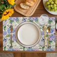 thumbnail image 4 of Purple Hydrangea Placemats Set of 6, Spring Floral Elegant Pastoral Watercolor Placemats for Dining Table, Place Mats for Kitchen Tabletop, Waterproof Wipeable Dining Table Mats Set, 4 of 9